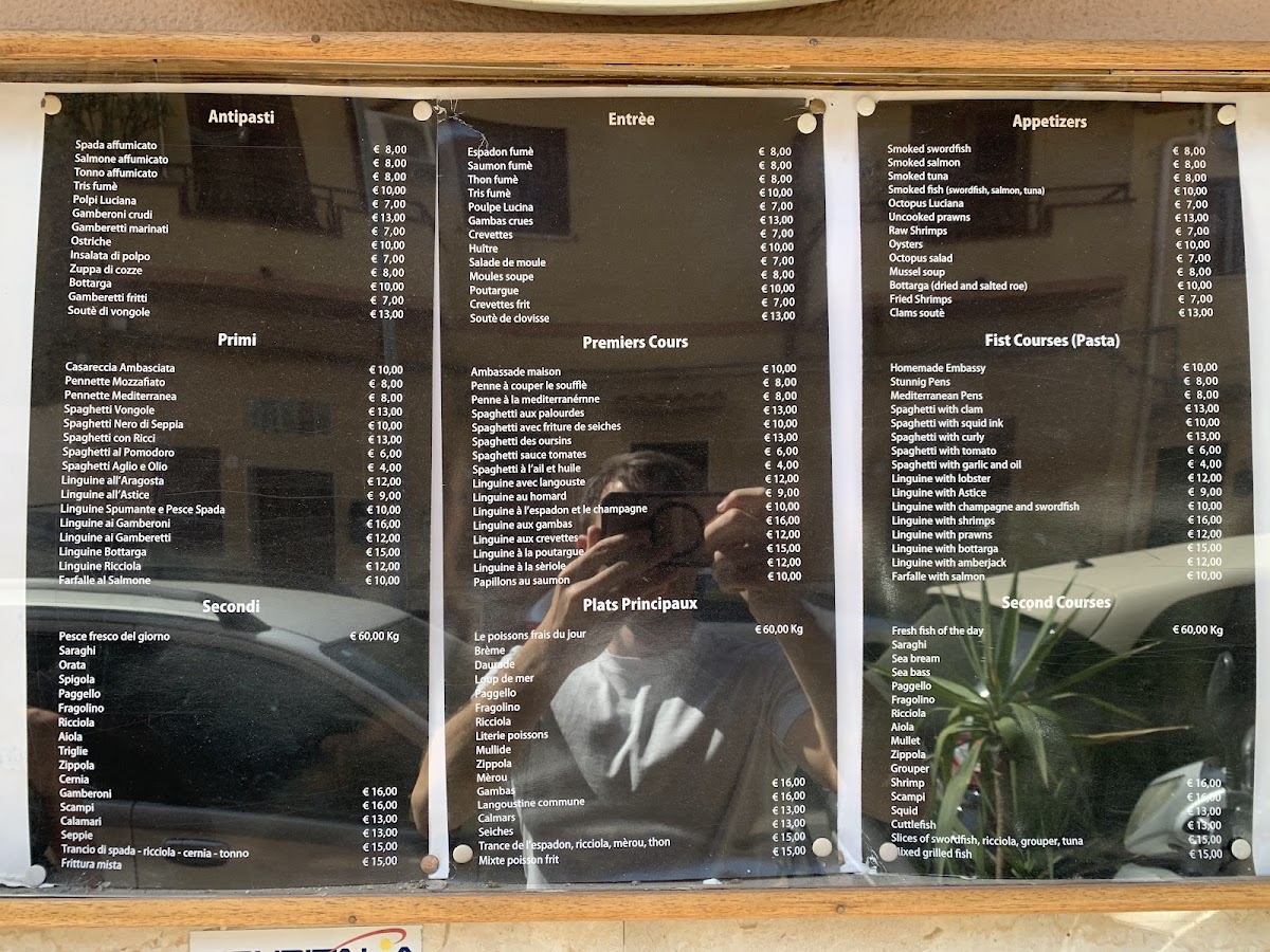 Menu Trattoria Ambasciata Di Giordano Carmela-1